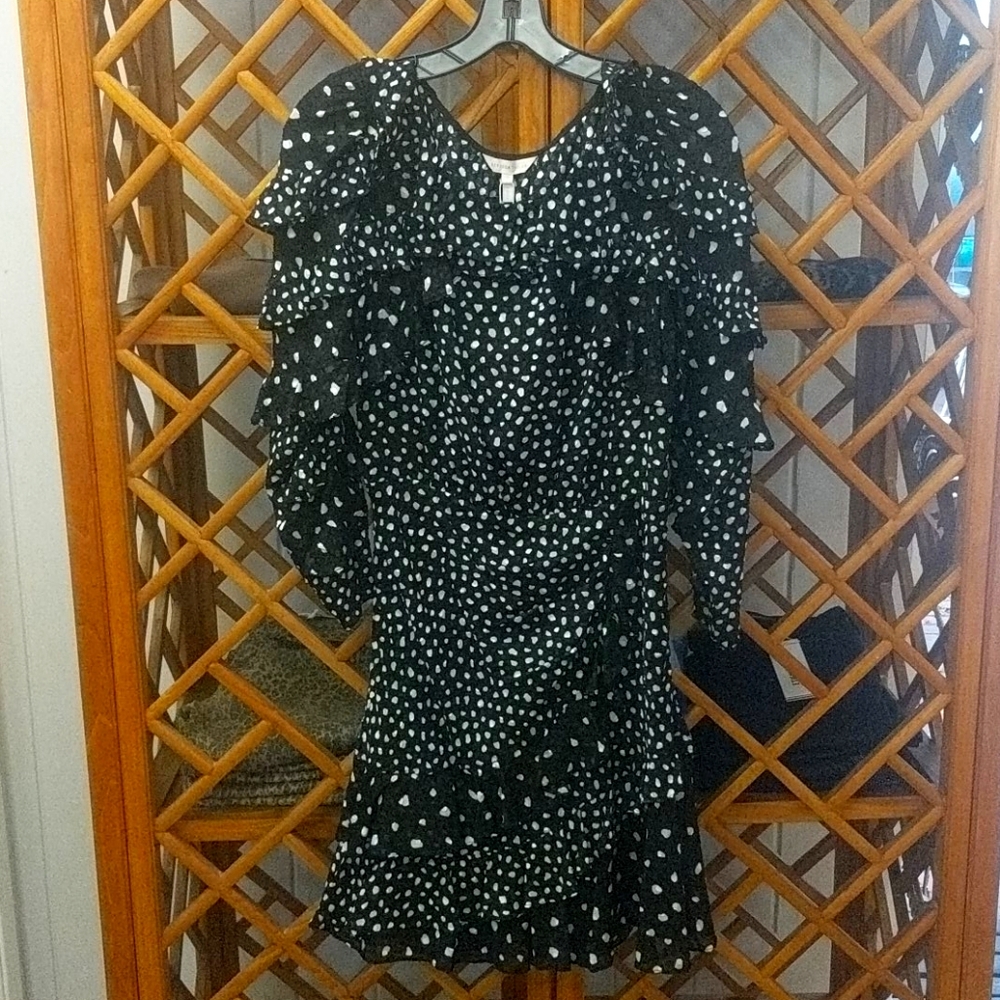 Rebecca Taylor Polka Dot Ruffle Mini Dress